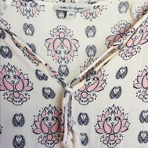 Cream Floral Rose and Rhyme boho, chic tunic